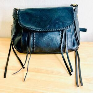 Steve Madden Black Tassel Satchel Style Shoulder Bag